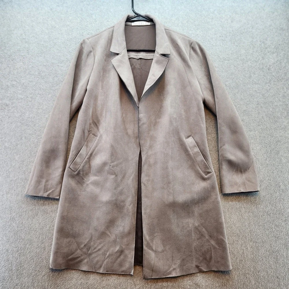 Potter's Pot Womens Open Front Coat Jacket, Drape Lightweight, Gray, Career - Picture 1 of 11